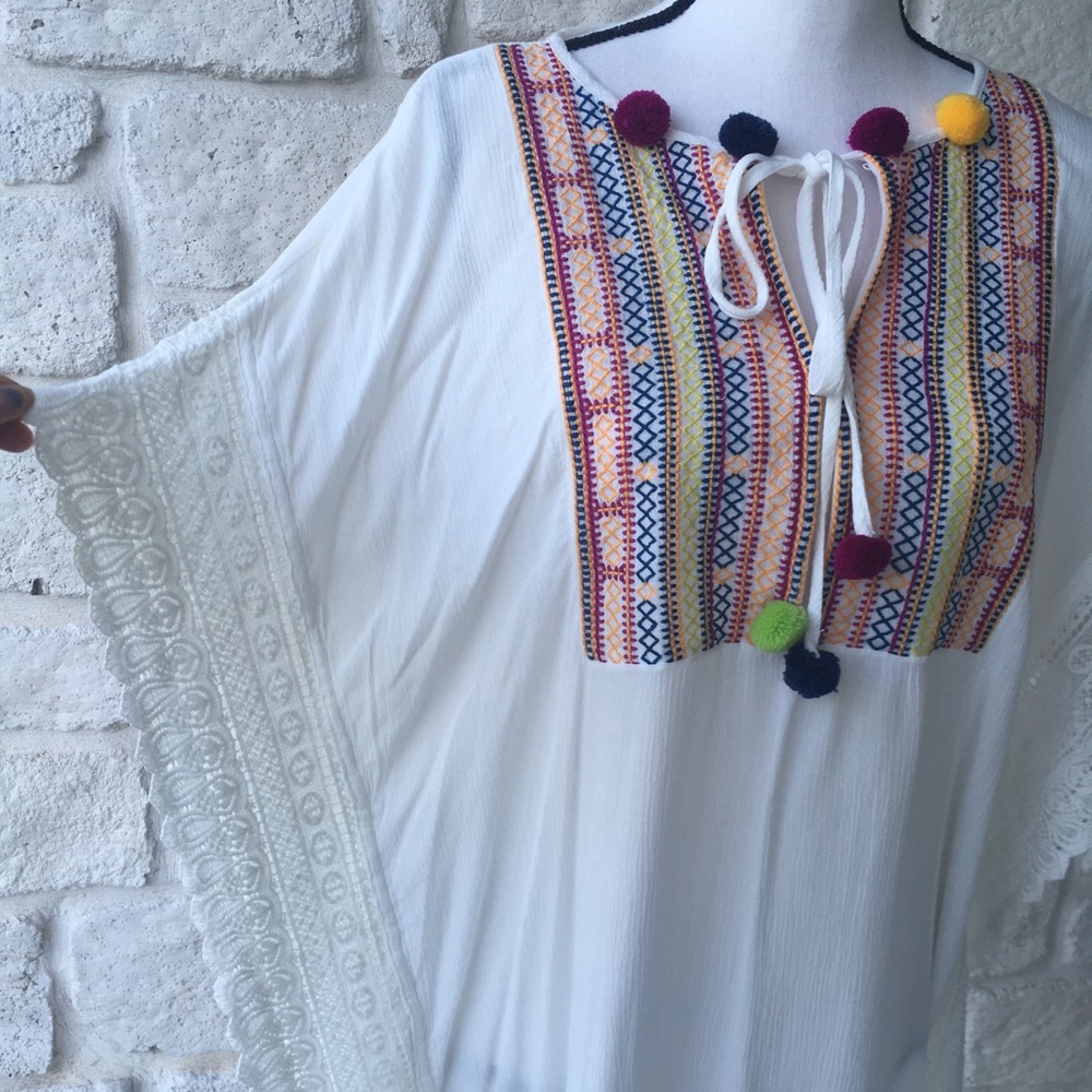 Anthropologie Postmark Embroidered Boho Hippie Caftan